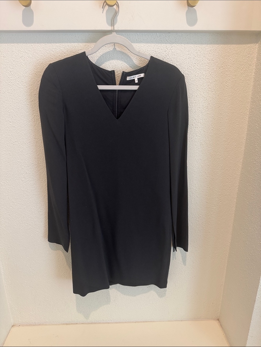 Helmut Lang Black V-Neck Long Sleeve Tunic